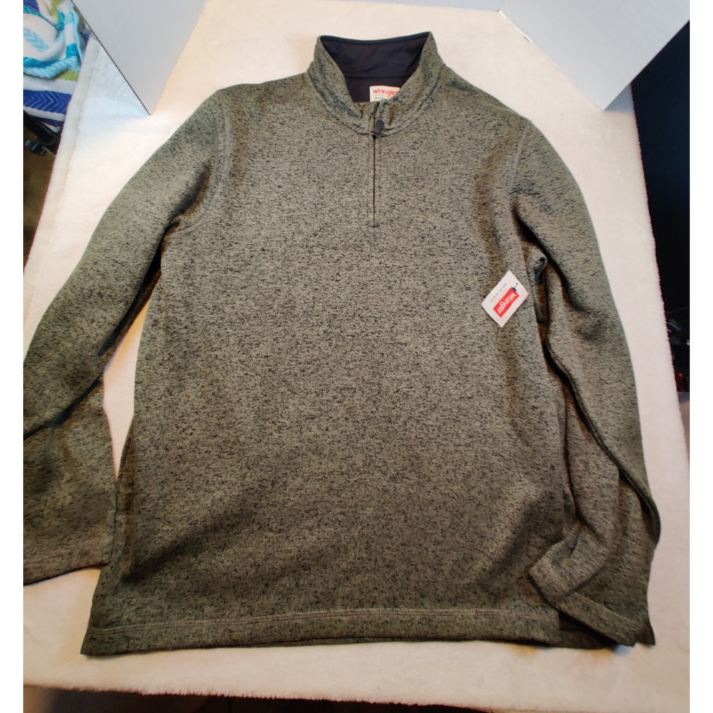 Wrangler Authentics Quarter Zip Jacket Men's Size XL Fleece Lined Green NWT
